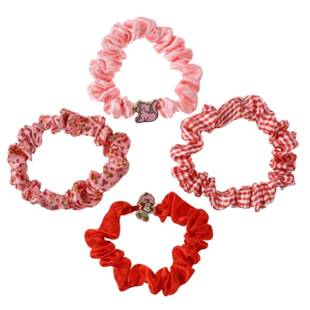 Strawberry Shortcake Pink Mini Hair Scrunchies Set